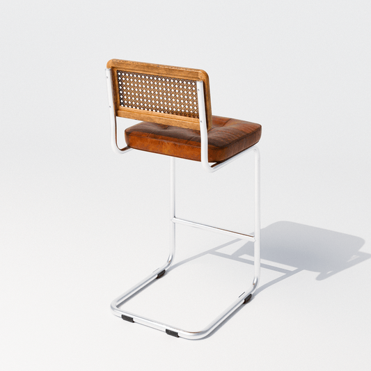 Mid Century Leather Barstool