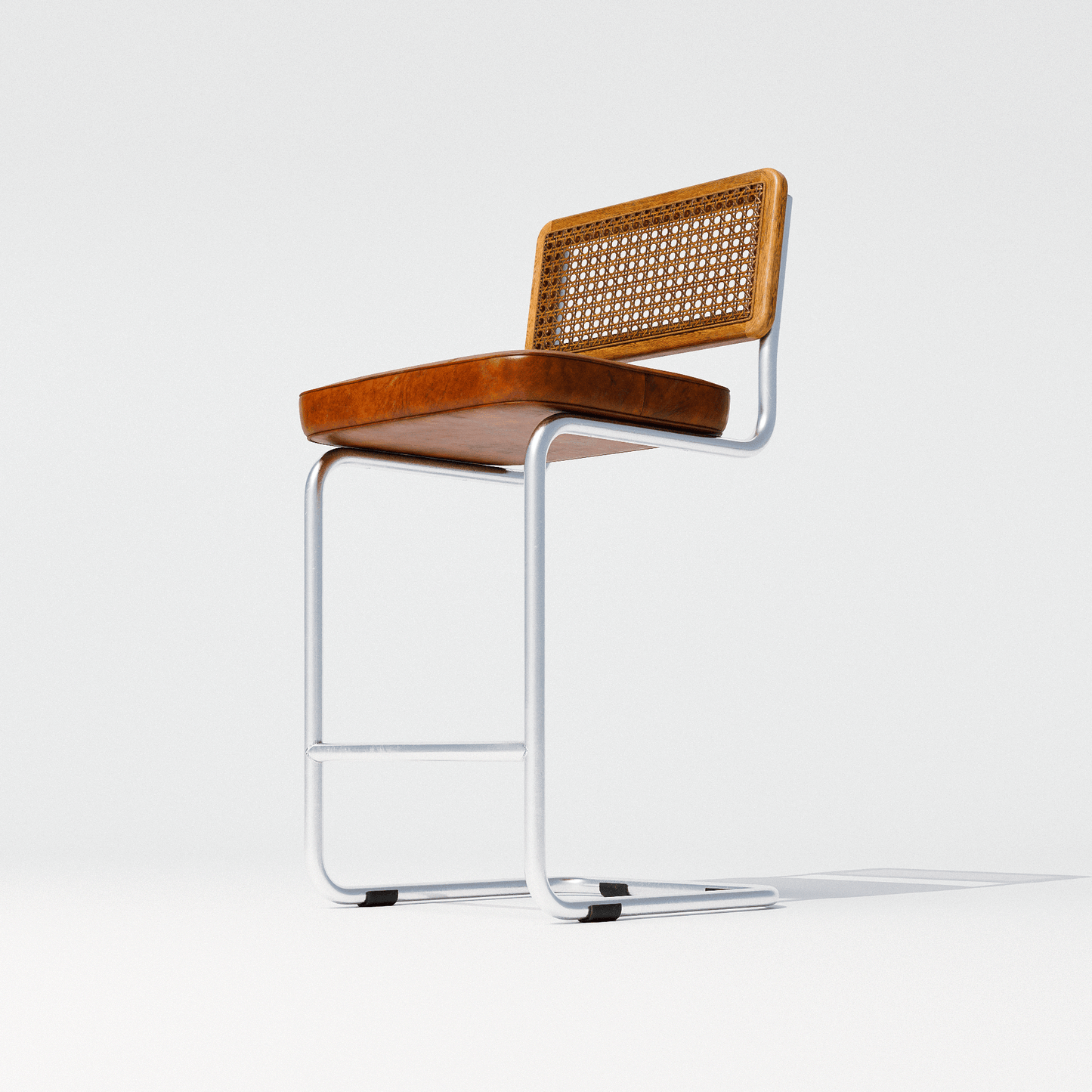 Mid Century Leather Barstool