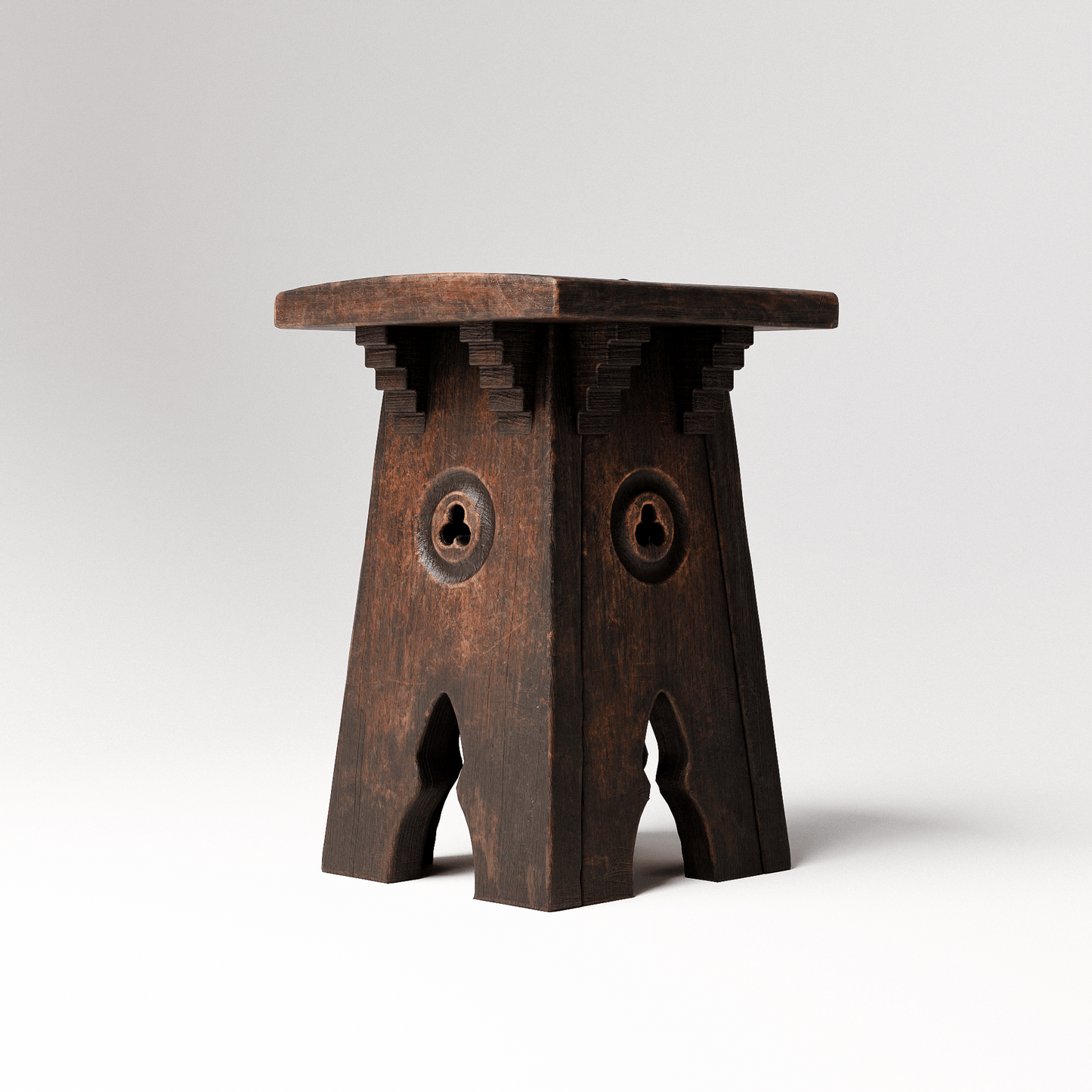 Gothic Oak Stool
