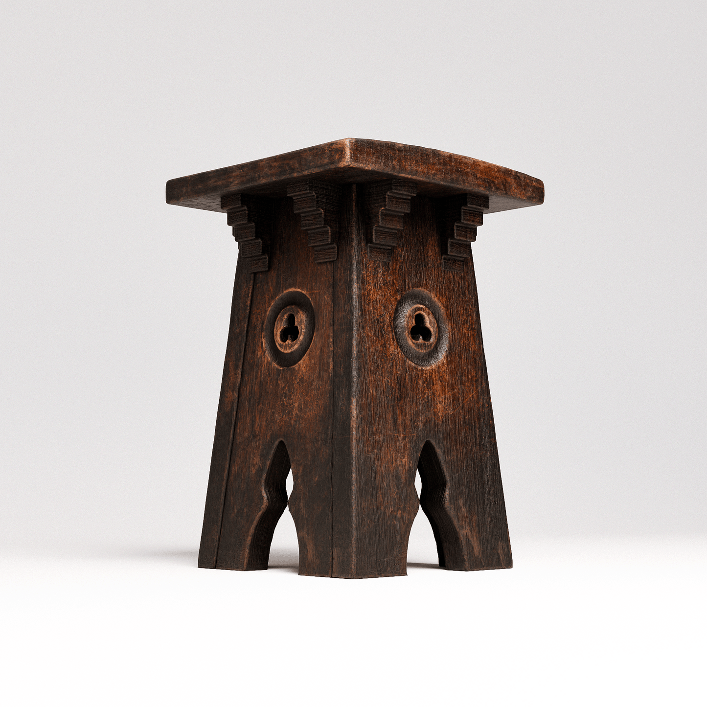 Gothic Oak Stool