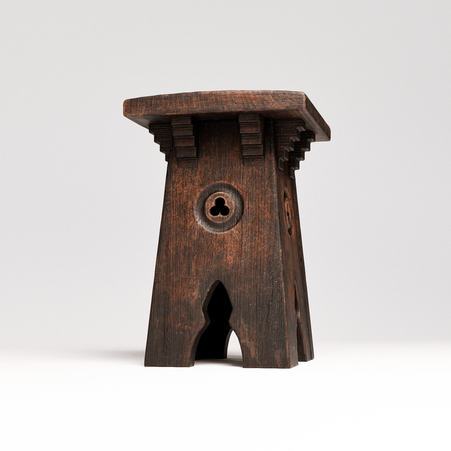Gothic Oak Stool