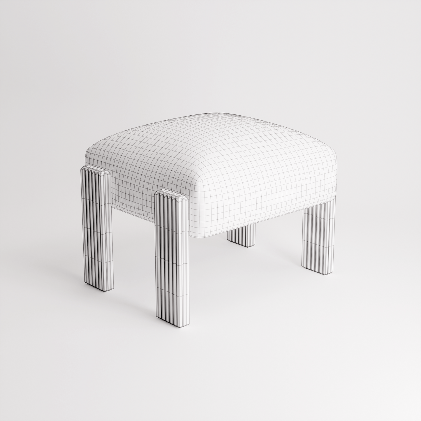 Woven Leather Ottoman