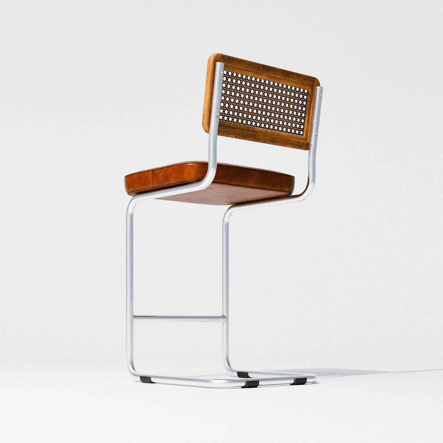 Mid Century Leather Barstool