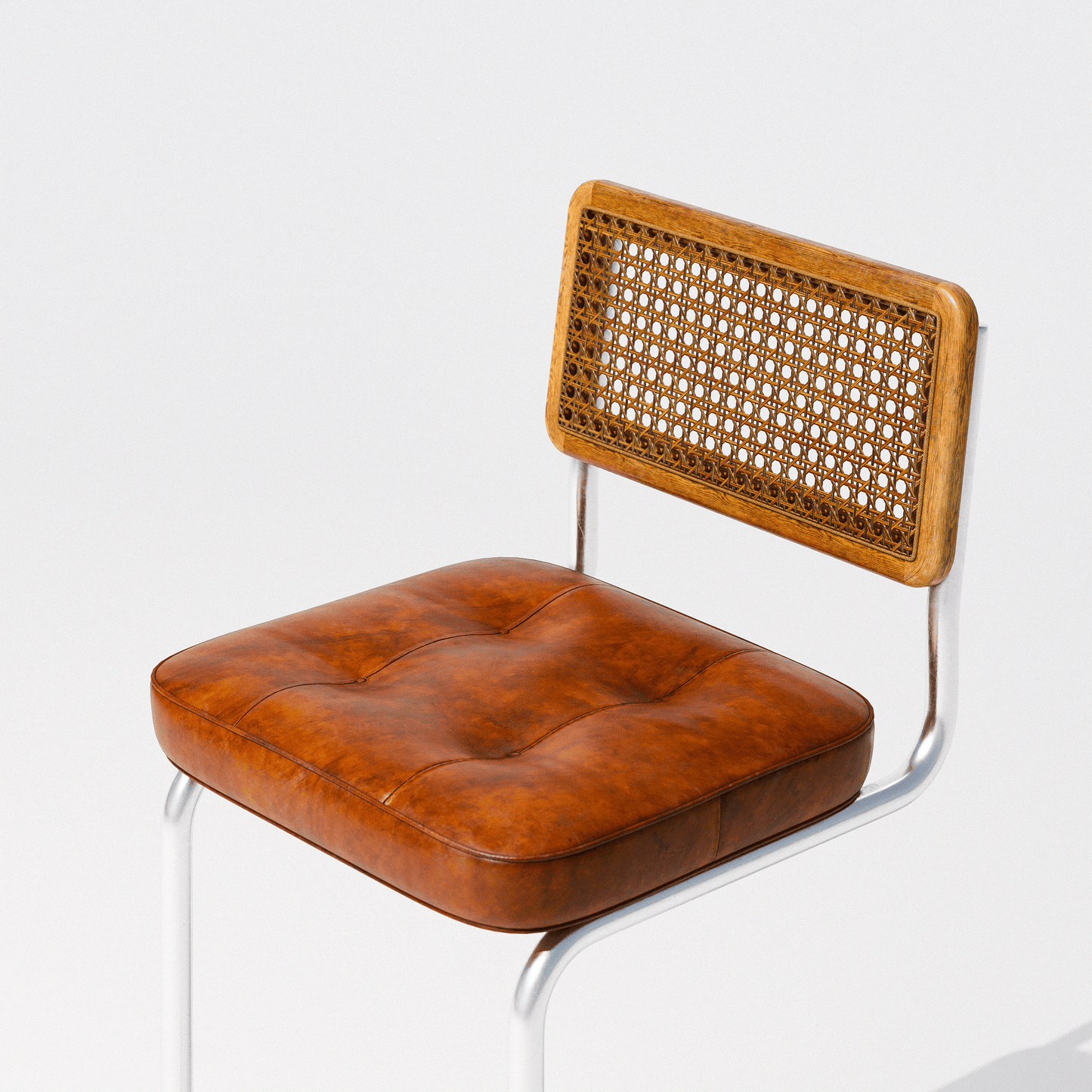 Mid Century Leather Barstool