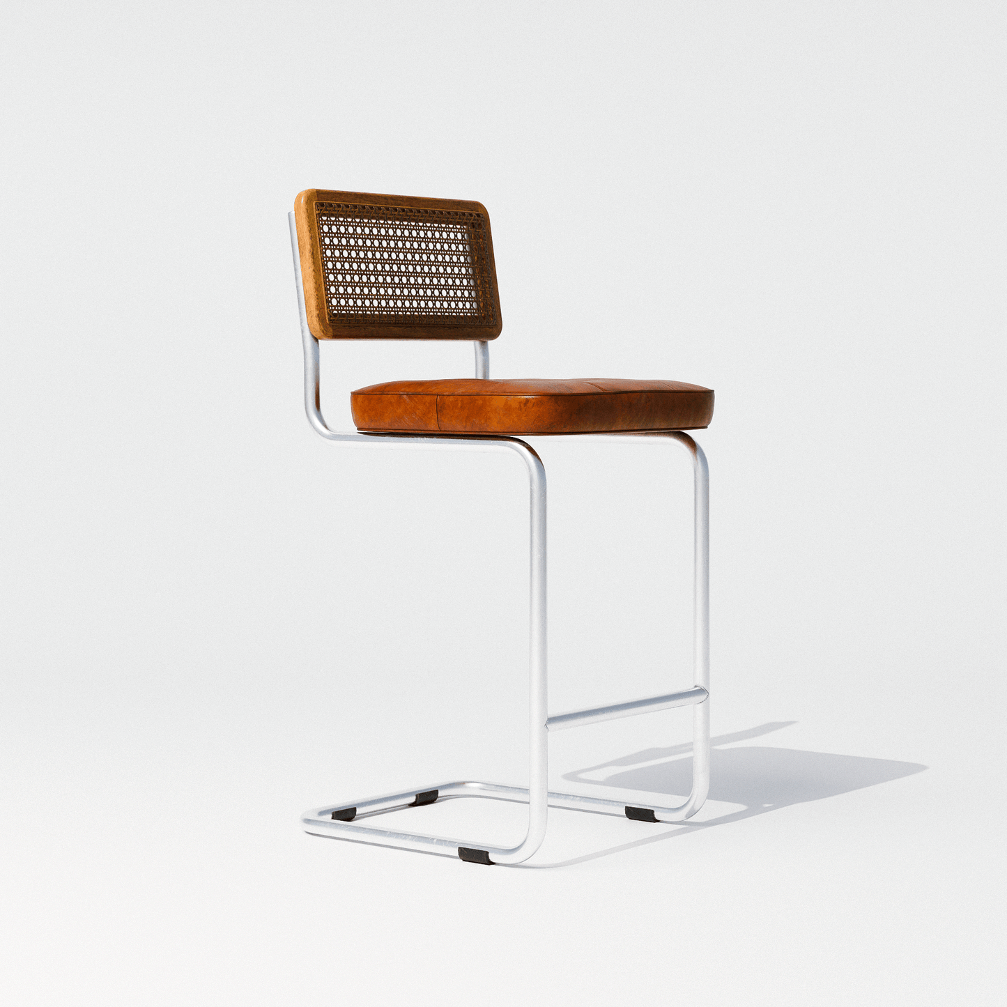 Mid Century Leather Barstool