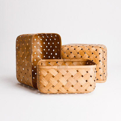 Bamboo Weave Basket Set