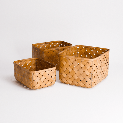 Bamboo Weave Basket Set