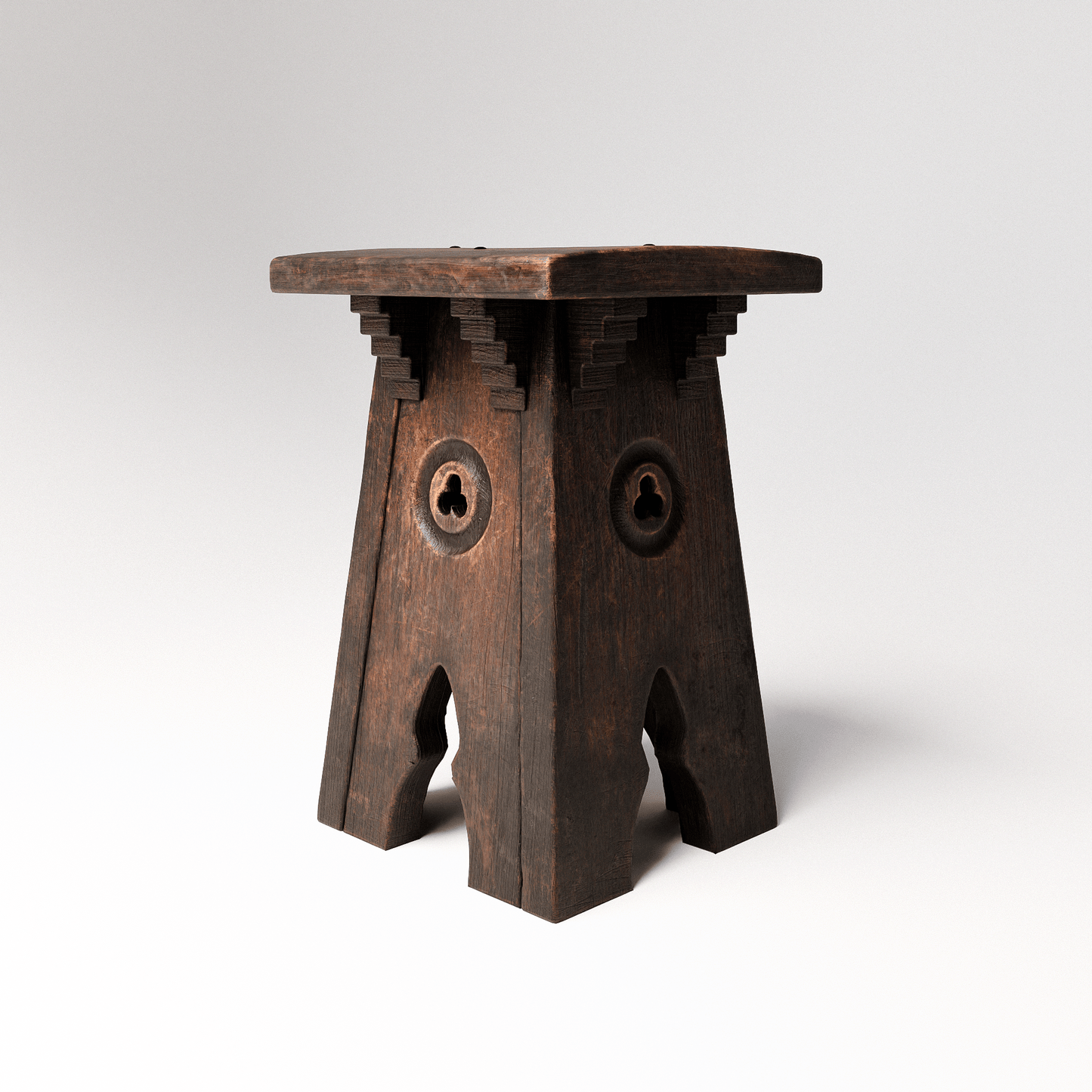 Gothic Oak Stool
