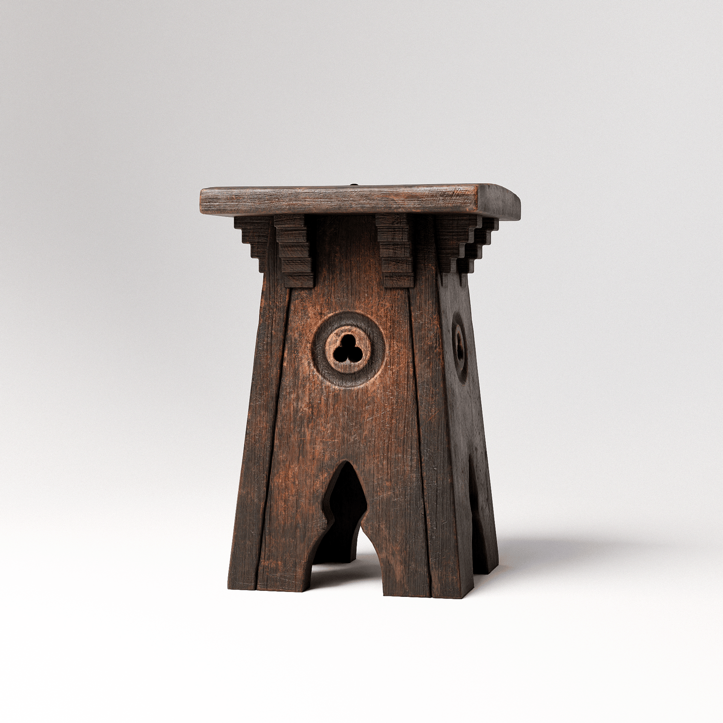 Gothic Oak Stool
