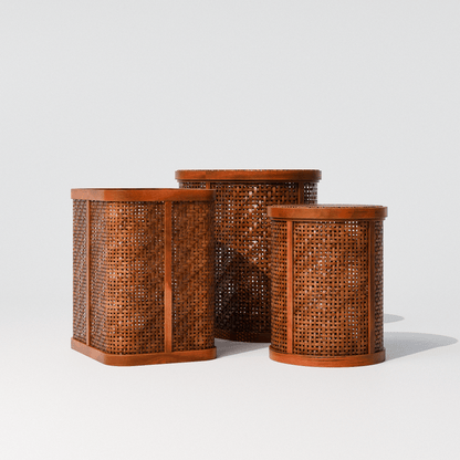 Wicker Bins Set